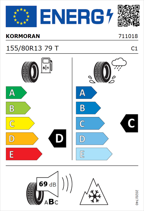 Tyre Label for Kormoran All Season 155/80R13 79T
